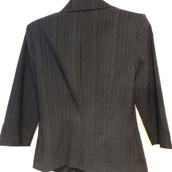 My Michelle Jacket 3/4 Sleeve Black Blue Pinstripe - Picture 2 of 7